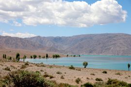 Rive du réservoir d'Orto-Tokoy, Kirghizistan