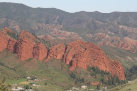 Détails des rochers de Jety-Oguz